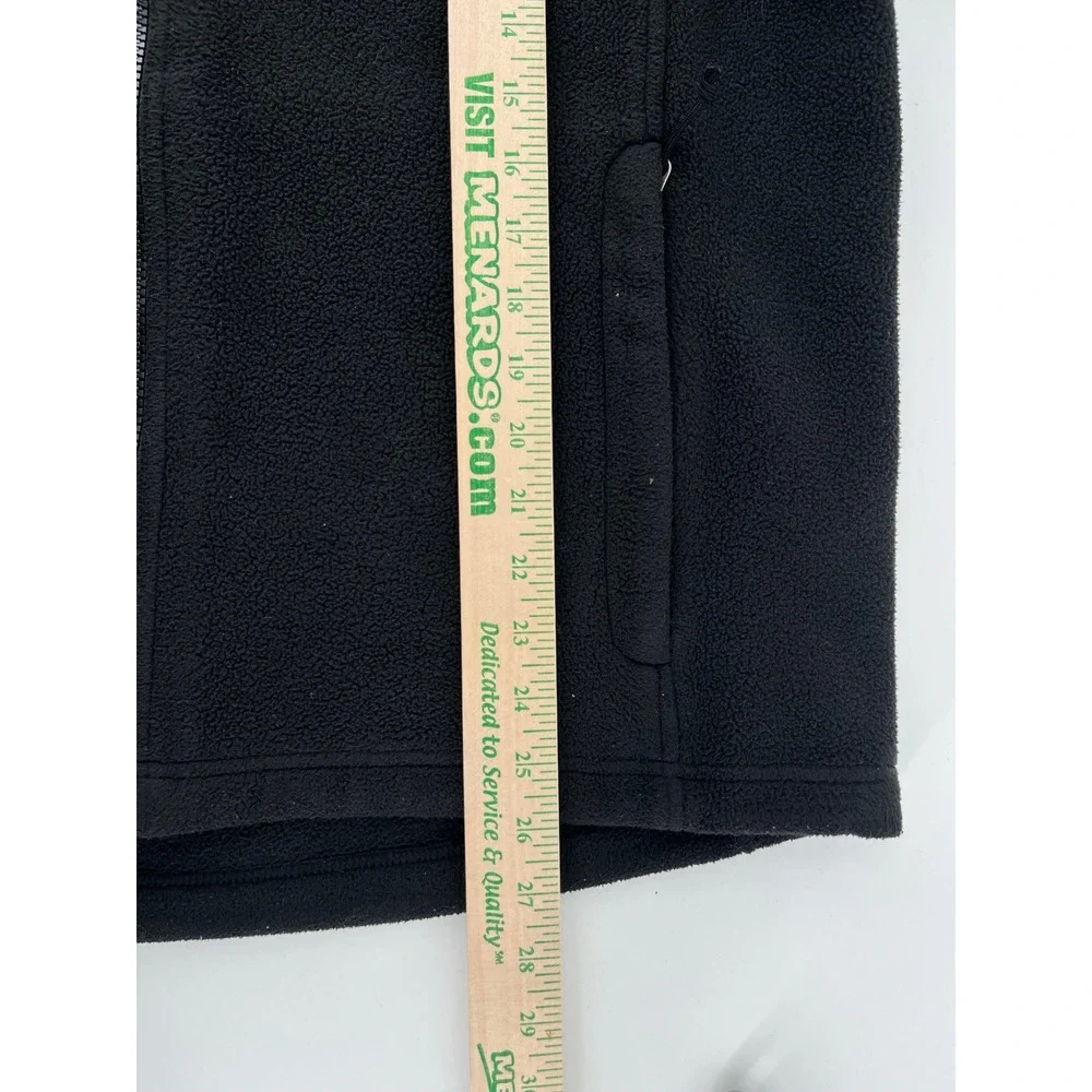 The North Face Mens Full Zip Fleece Jacket Black Mock Neck Large L Logo Raglan‎